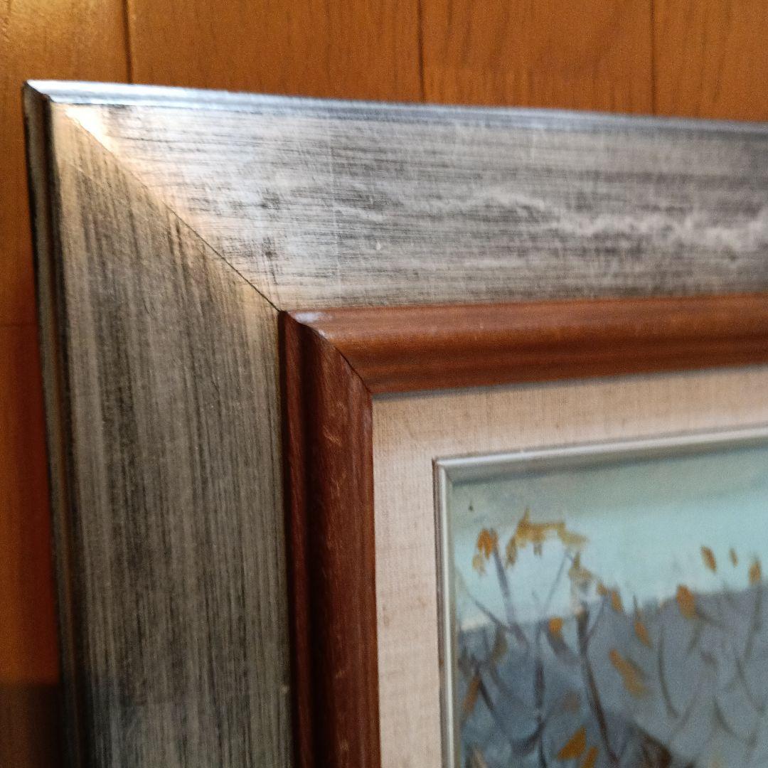 絵画　油彩　鈴木三五郎　S 秋の風景　F3 柿