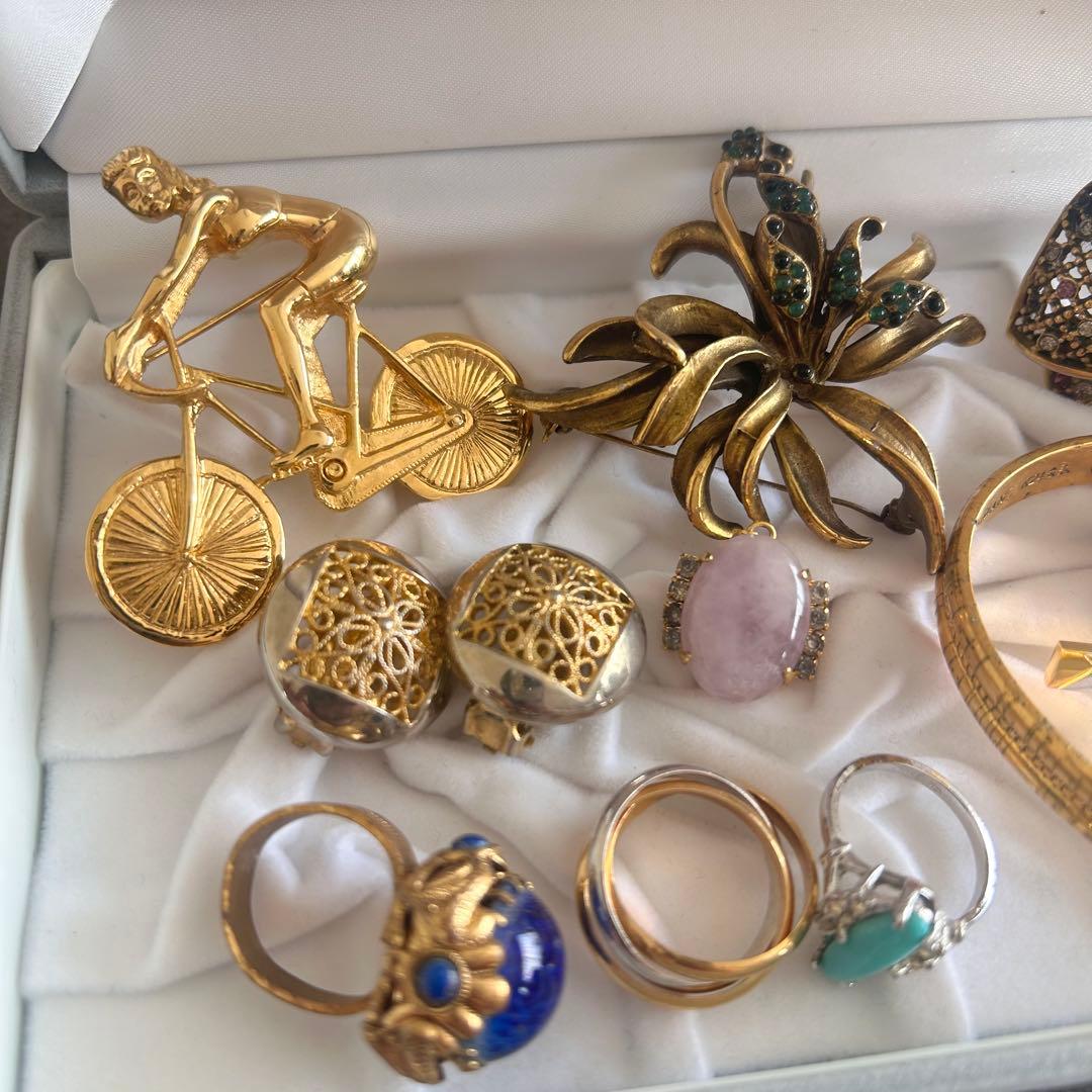 生前整理 アクセサリー k24金張 指輪 ブローチ ゴールド