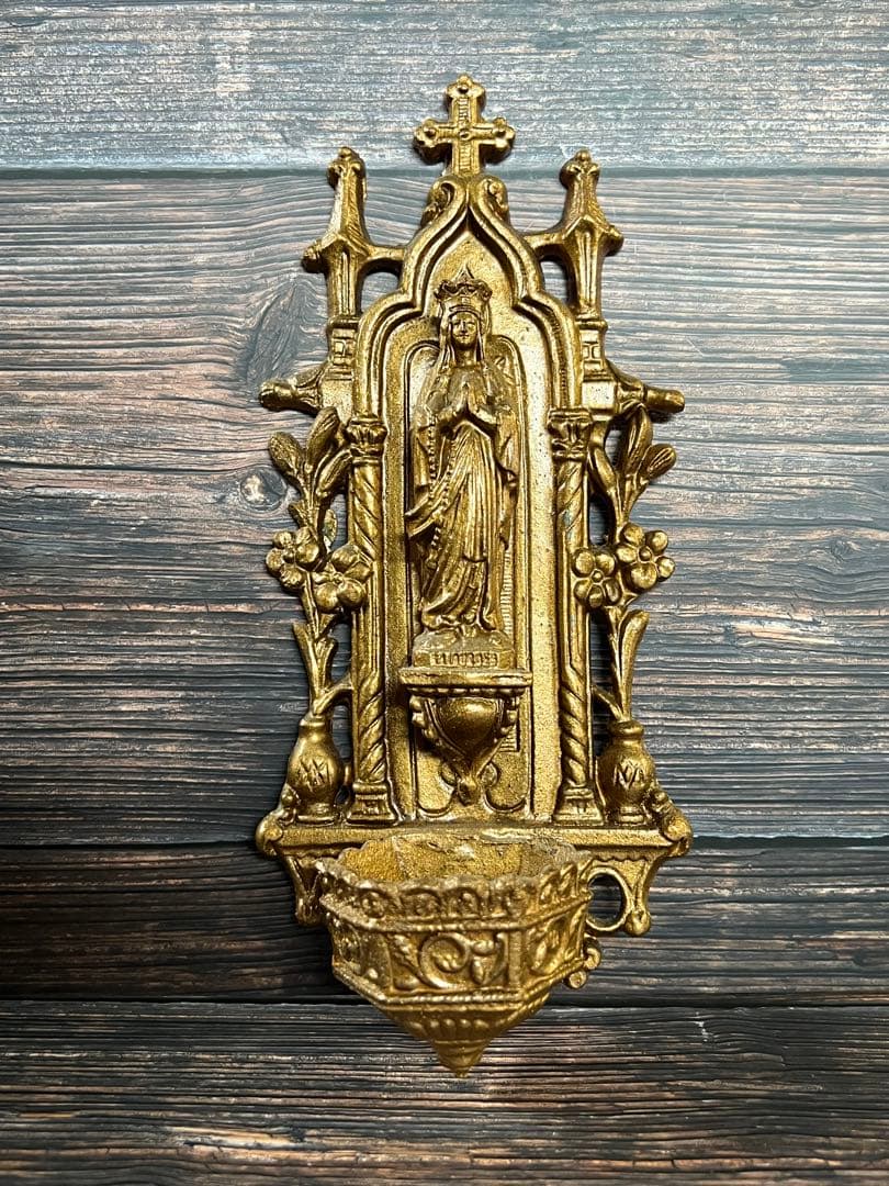 フランス アンティーク 聖水盤 聖母マリア イエスキリスト