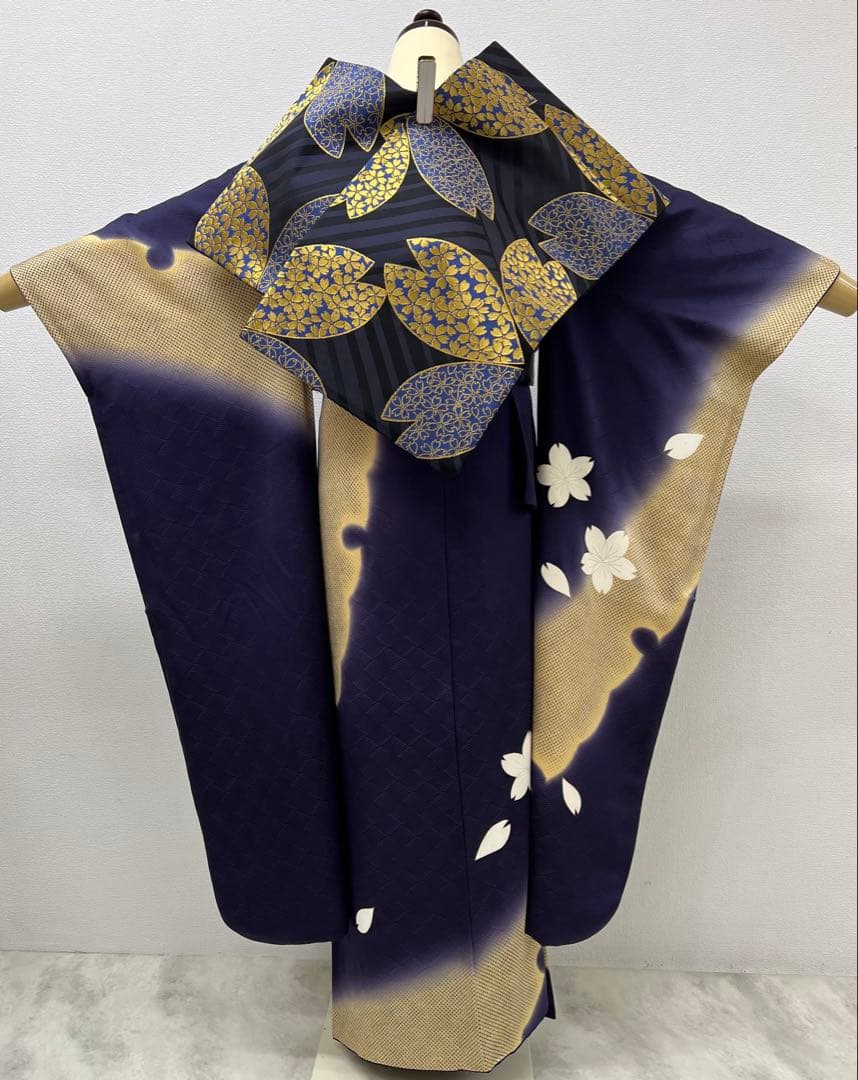 振り袖 フルセット 別誂長襦袢 結婚式 金彩加工 刺繍入り 桜 坂東八十