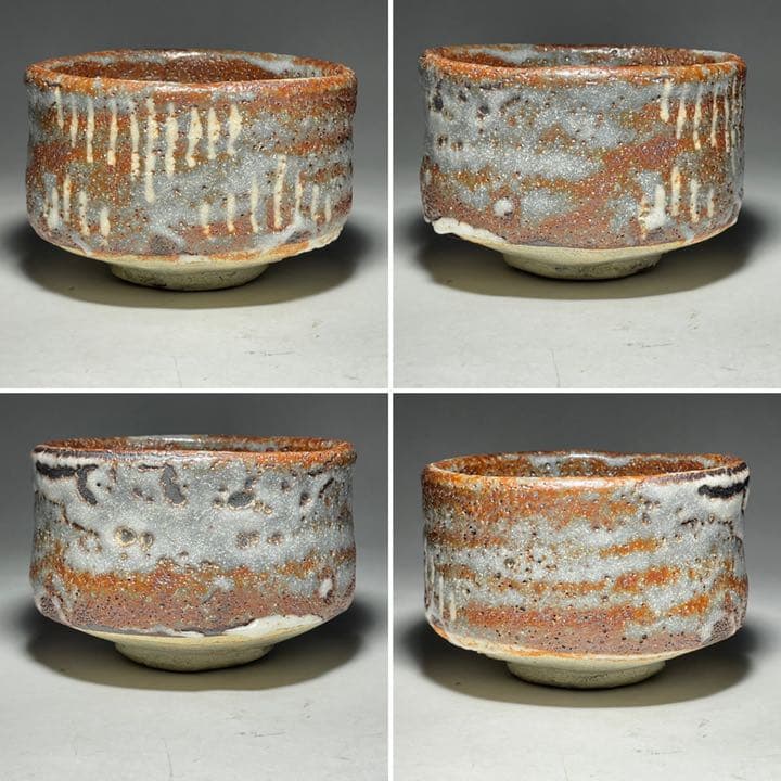 ◆鼠志野 茶碗 先代『川本晴雲』作 四方桟共箱 共布付き 茶盌 茶道具◆