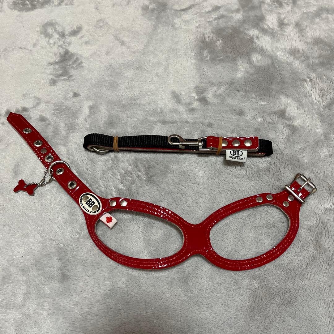 バディーベルト エナメルレッド貴重な限定色3.5号&リードSサイズセット