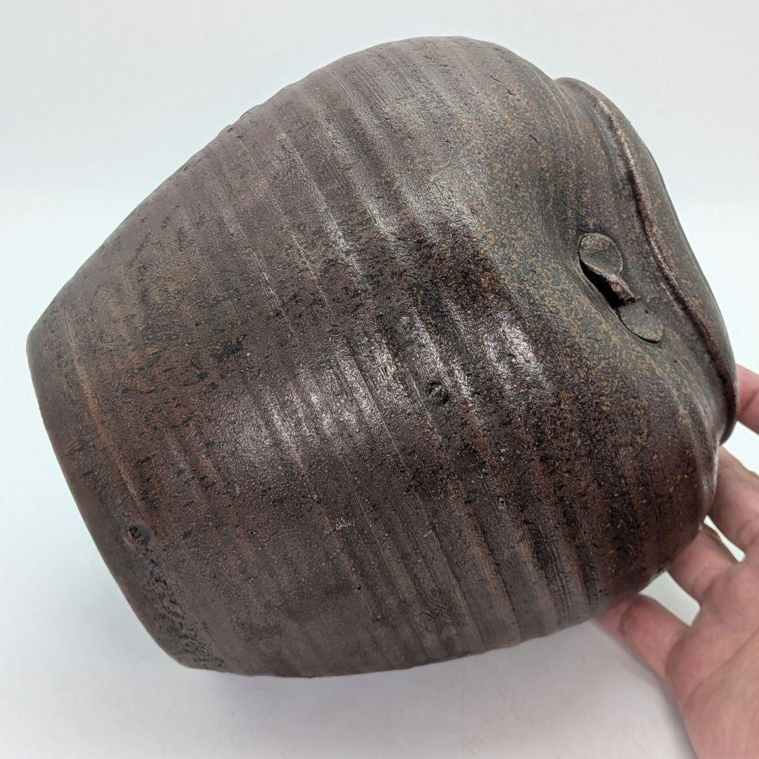 明治～昭和初期 備前焼 三耳壺 三耳壷 花瓶 花入 花器 フラワーベース