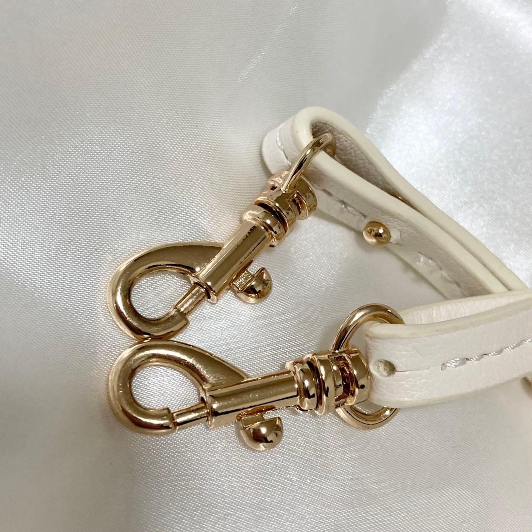 美品♡ セルフォード リュタン ビジュースタッズポシェット 白 アイボリー