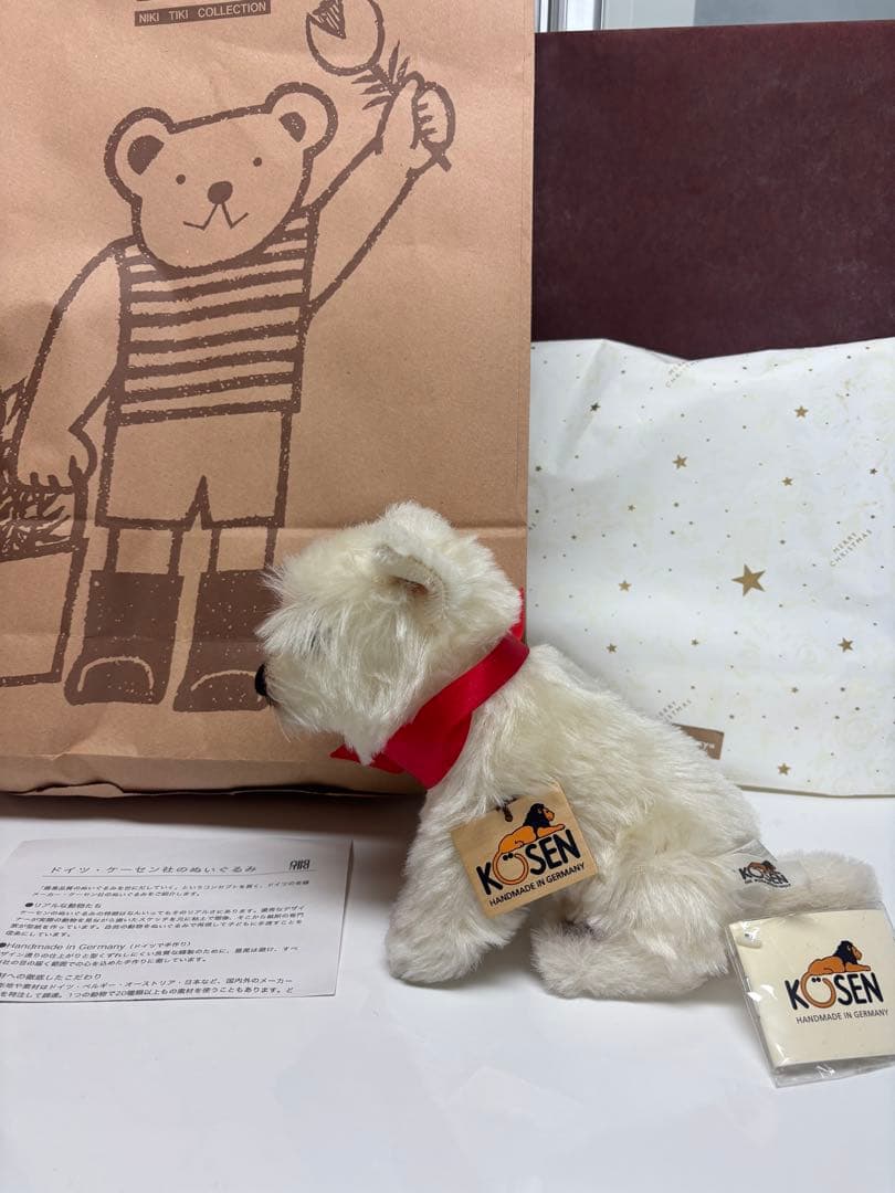 KOSEN ホワイト犬 ぬいぐるみ　[美品]