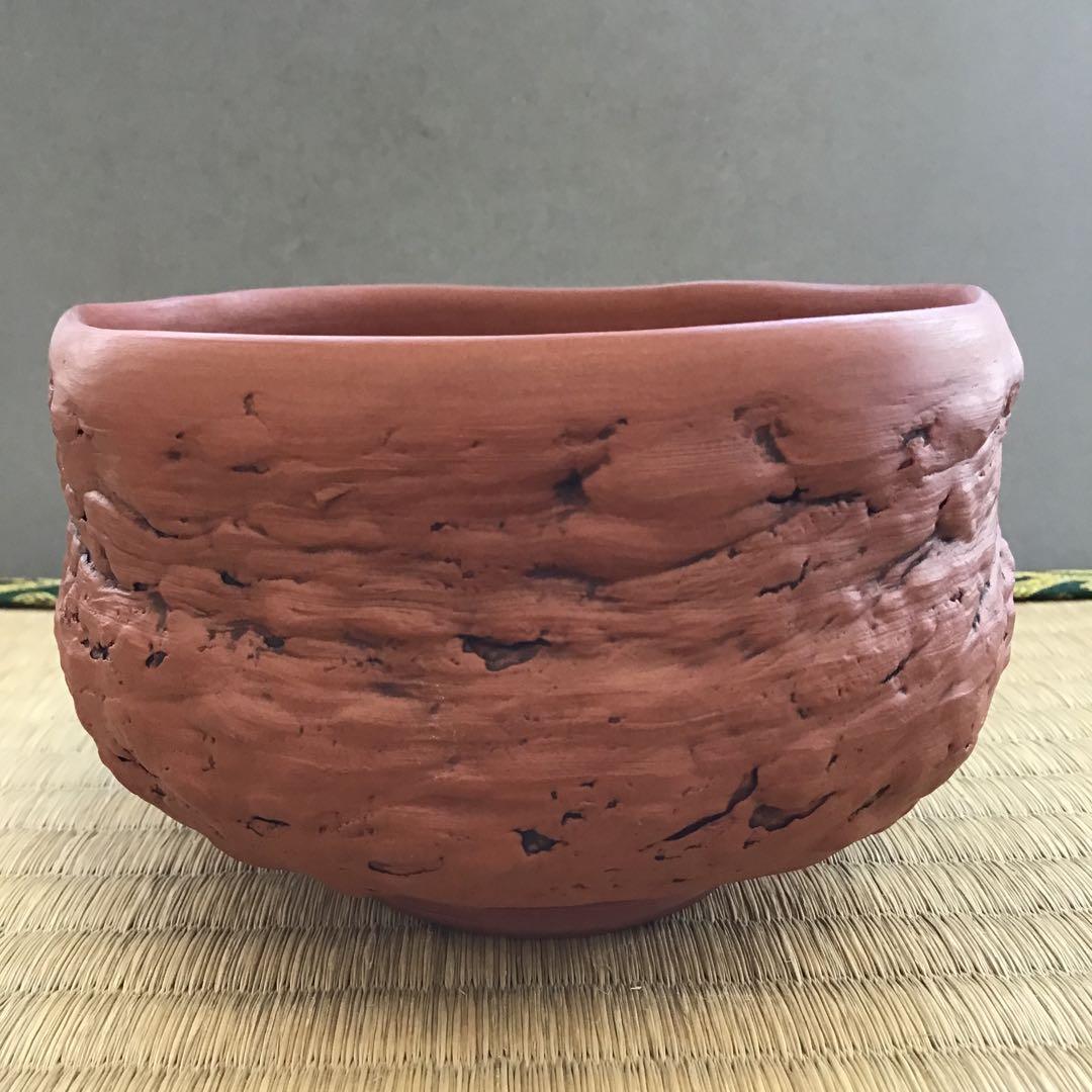 茶道具 茶碗 常滑焼 朱泥 尾州常滑市 頼鳳堂 No.221