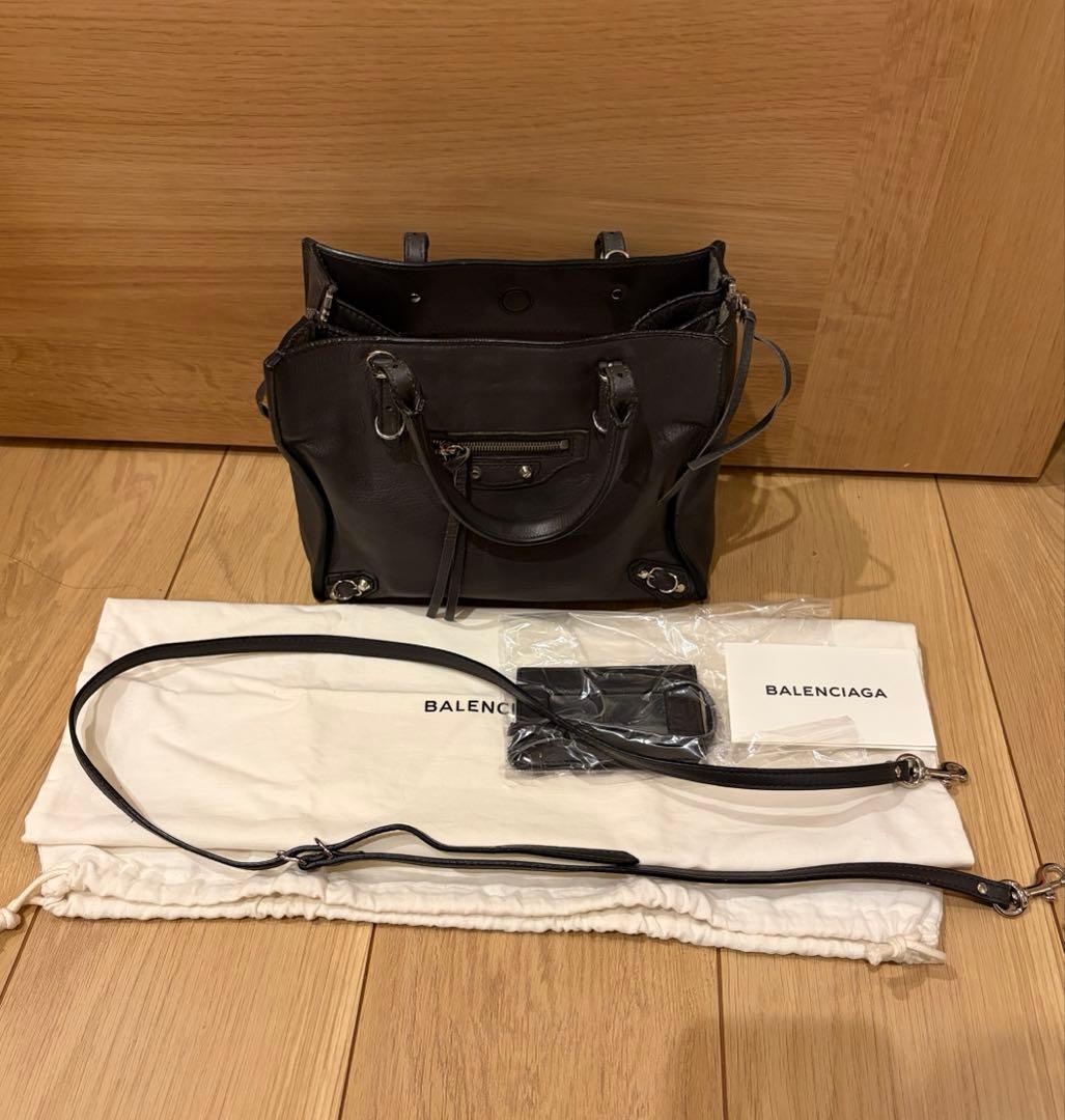 バレンシアガ 2WAYハンドバッグペーパーミニ グレー