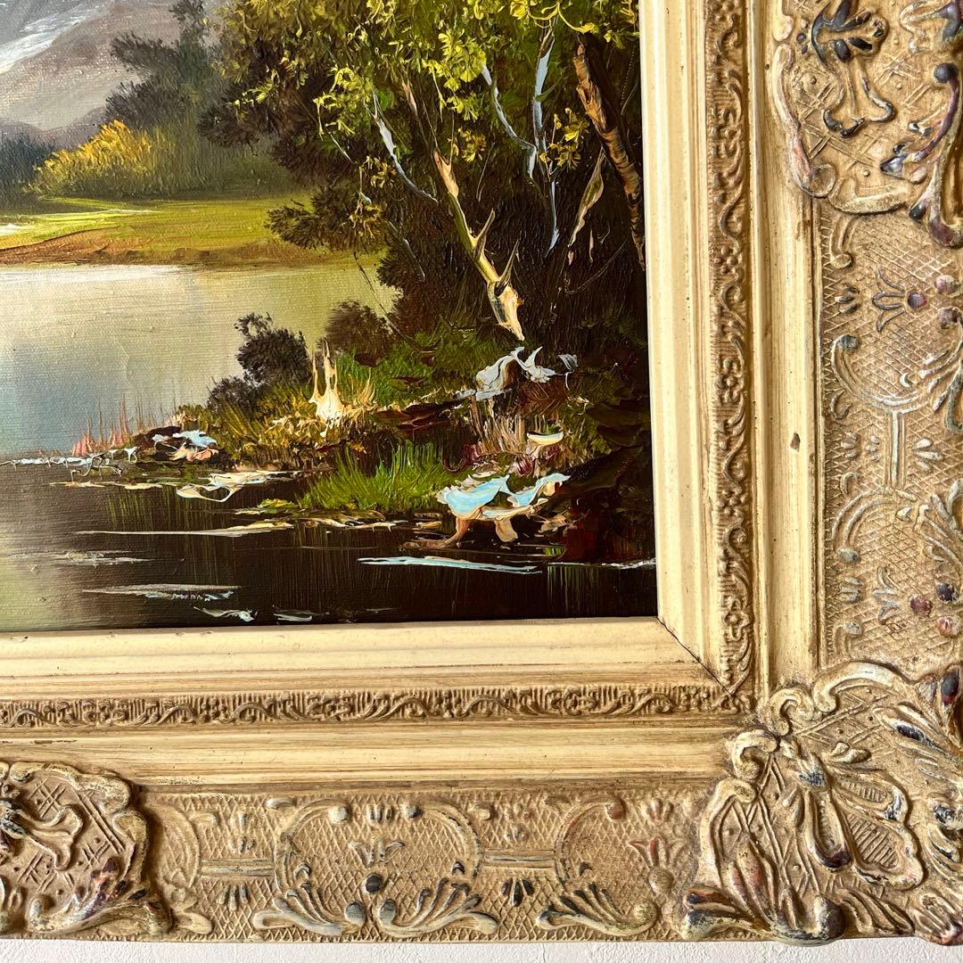 G Whitman 油彩画　油絵　絵画　アンティーク