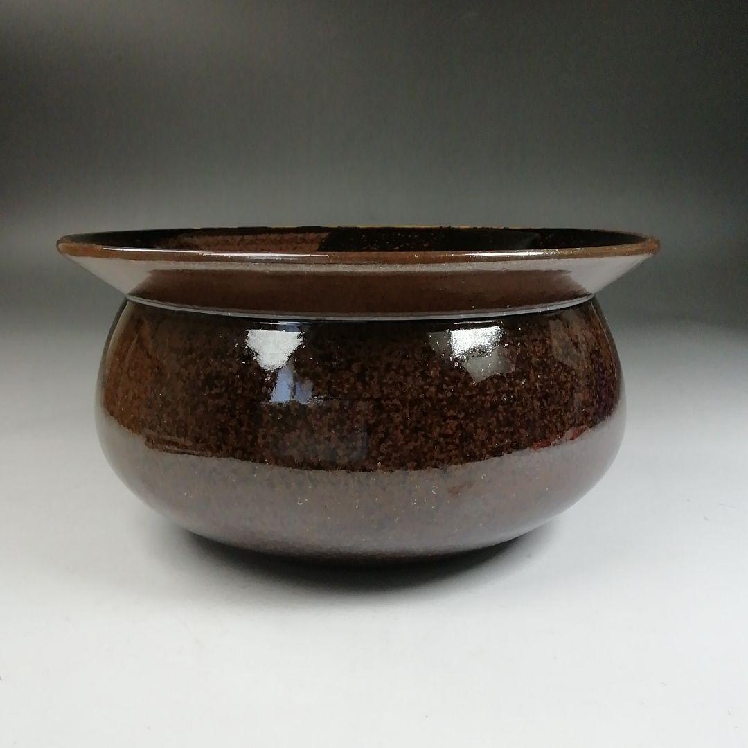 W156 建水 『膳所焼』『エフゴ 建水』『淡海ぜぜ陽炎園 造』 共箱