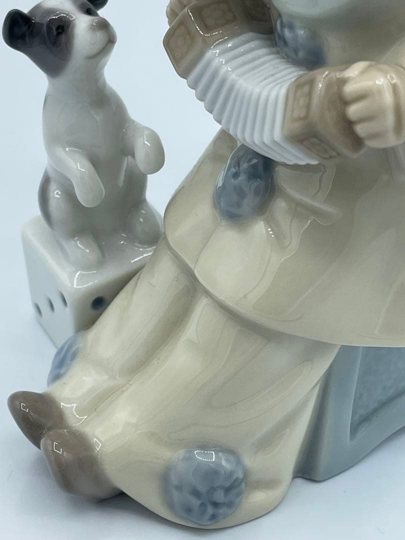 美品 LLADRO リヤドロ アコーディオンを持つピエロ フィギュリン