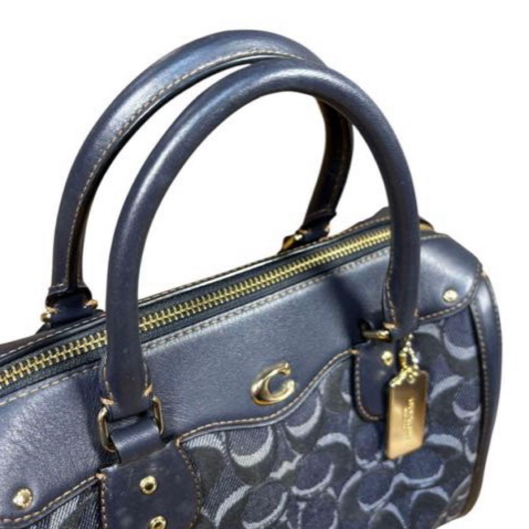 【美品】希少　COACH 2way バッグ シグネチャー　デニム　ボストン