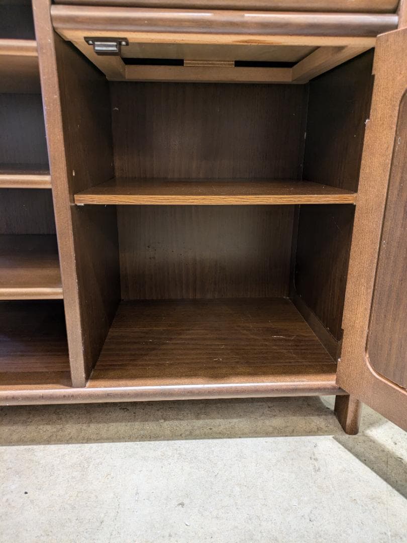 美品】カリモク ミニサイドボード 電話台 FAX台 木製 収納家具 サイド