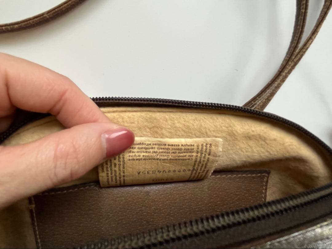 GUCCI シェリーライン GG レザー ベージュ ショルダーバッグ