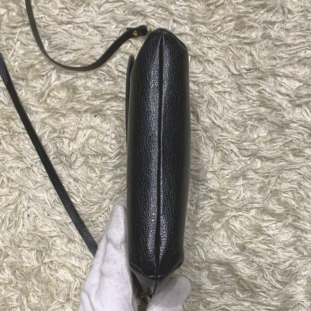 極美品✨イルビゾンテ ショルダーウォレット ブラック ロゴ レザー 革