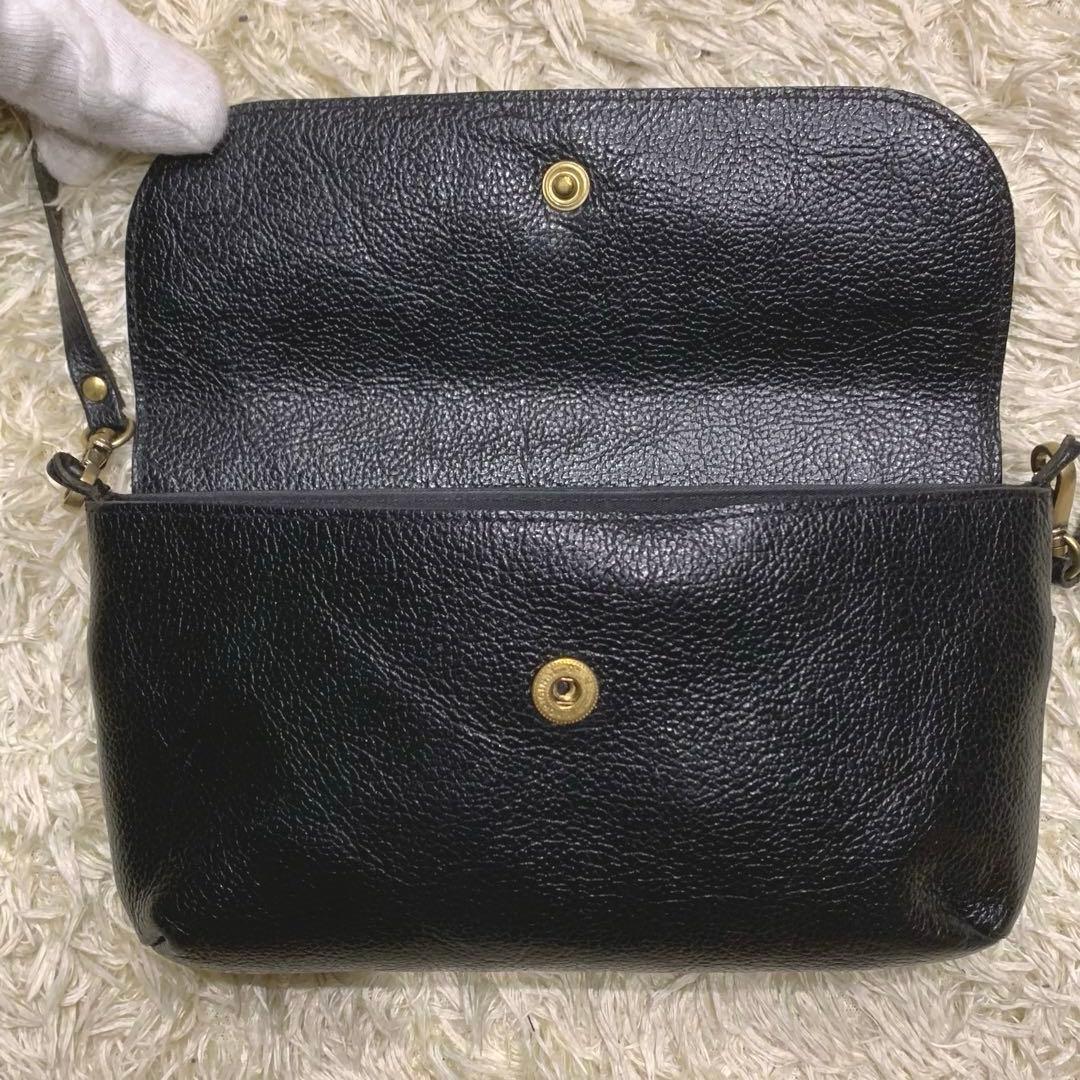 極美品✨イルビゾンテ ショルダーウォレット ブラック ロゴ レザー 革