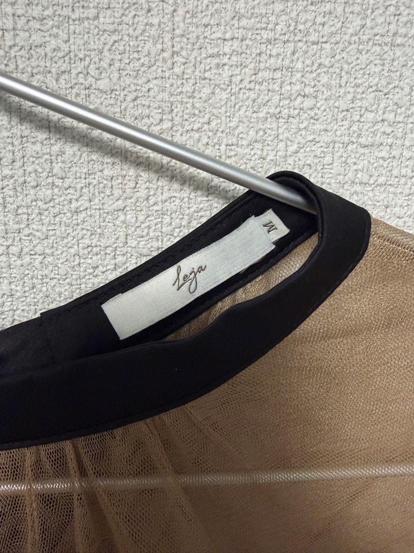 LEJA バックリボンシアー切り替え ベロアマーメイドフレアドレス