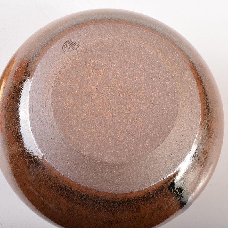 茶道具 京焼 笹田仁史造 大海茶入 宗薫緞子仕覆付 共箱 V