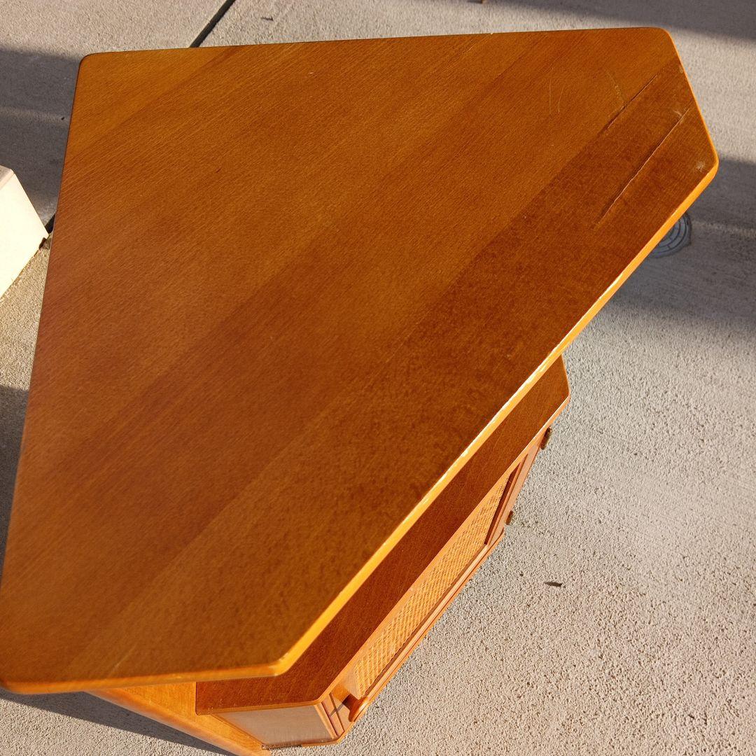 こ*う様 コーナー型木製テーブル 扉付き収納