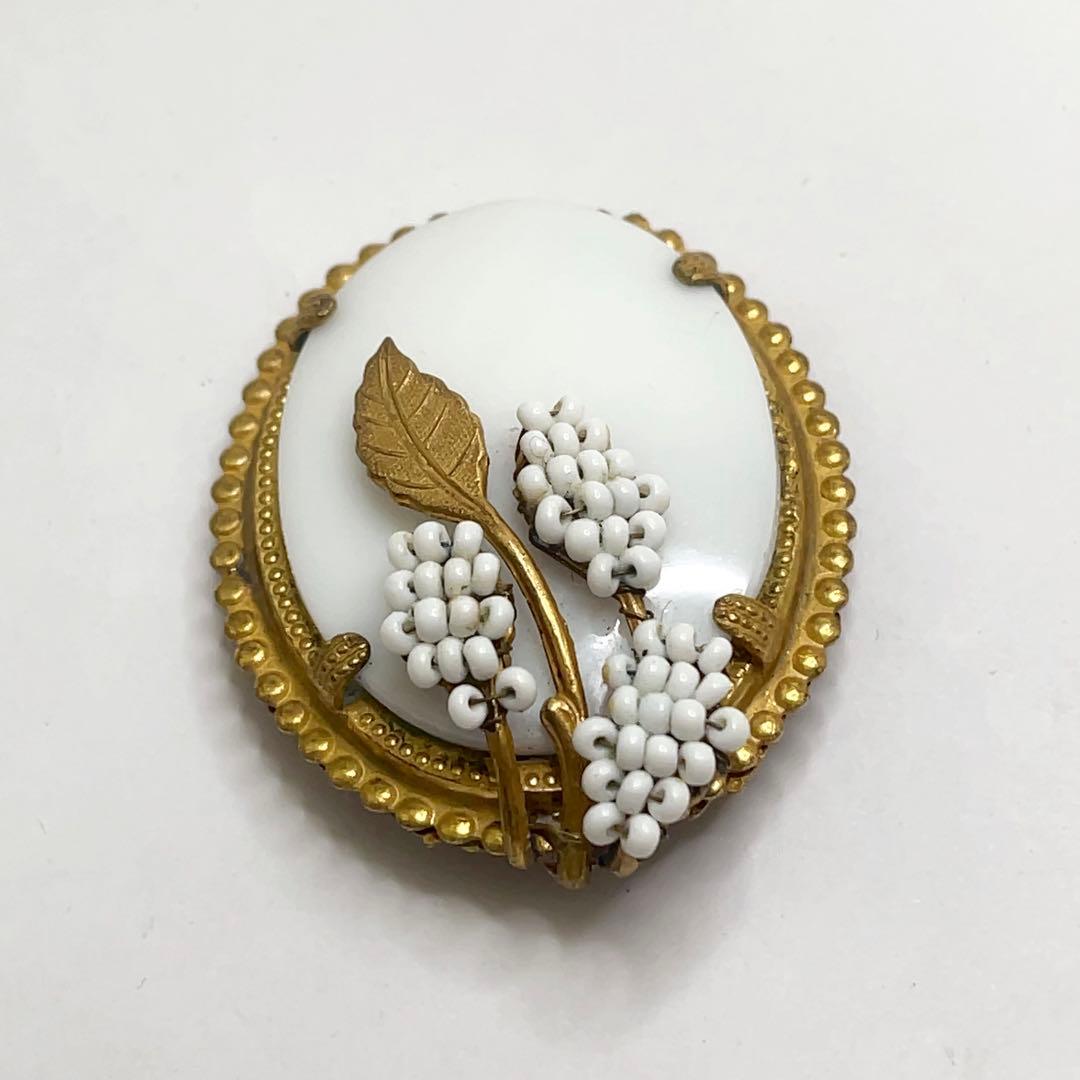 アンティークレア ミリアムハスケル ミルクガラス×ゴールド ブドウ