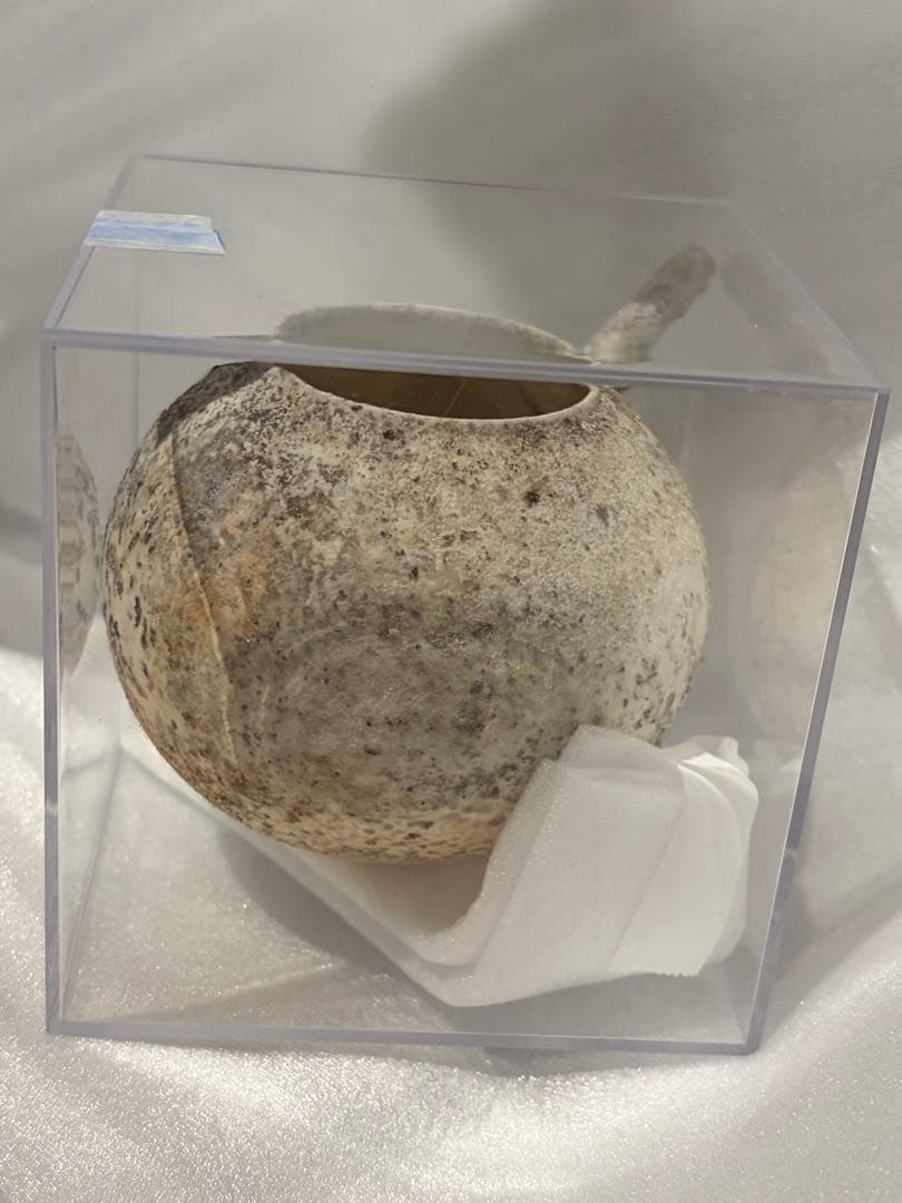 専用ケース付 作家もの 月面の様な陶磁器の茶道具 酒器 蓋