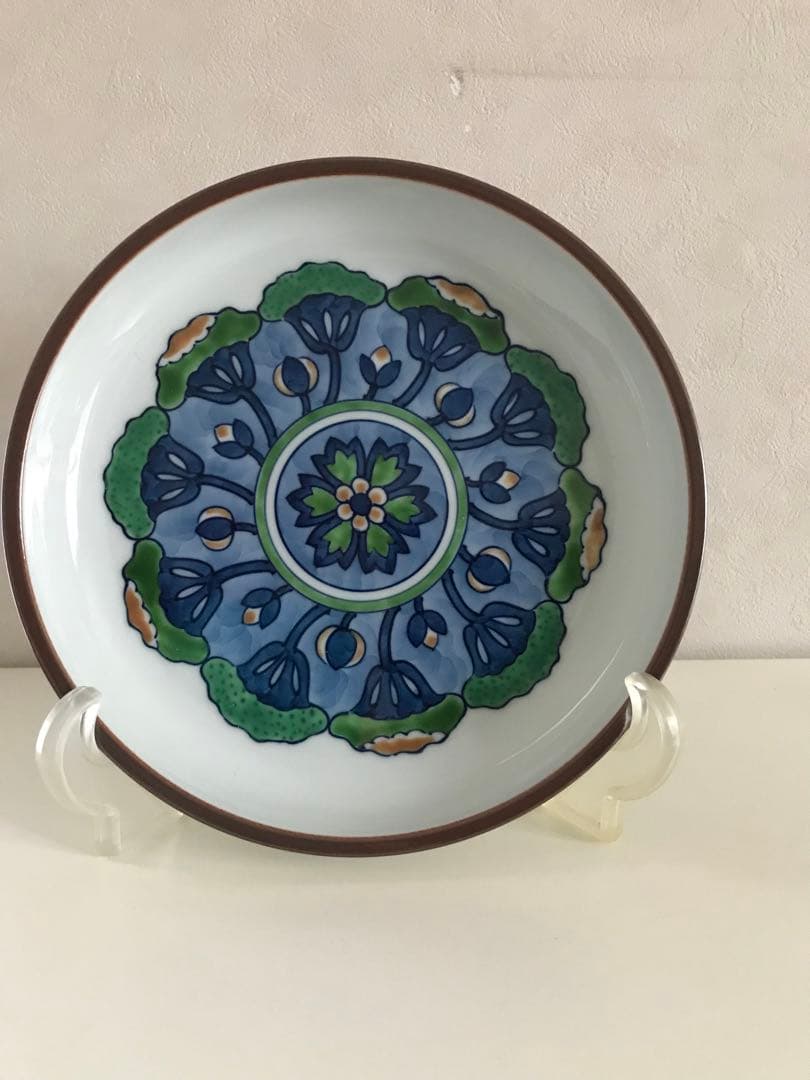 【新品】　希少品【新品・源右衛門】有田焼　染錦絵　飾り皿　深皿　木箱付き