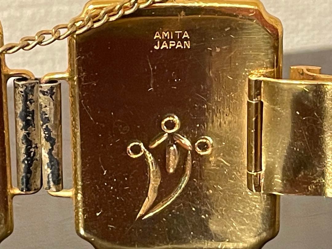 アミタ　象嵌細工　24Kゴールド& シルバー　6パネル　レディースブレスレット