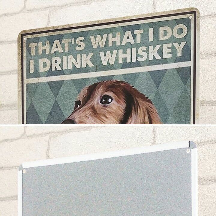 デザイン看板A4】ダックスフント犬ウイスキー☆絵イラスト雑貨ダックス