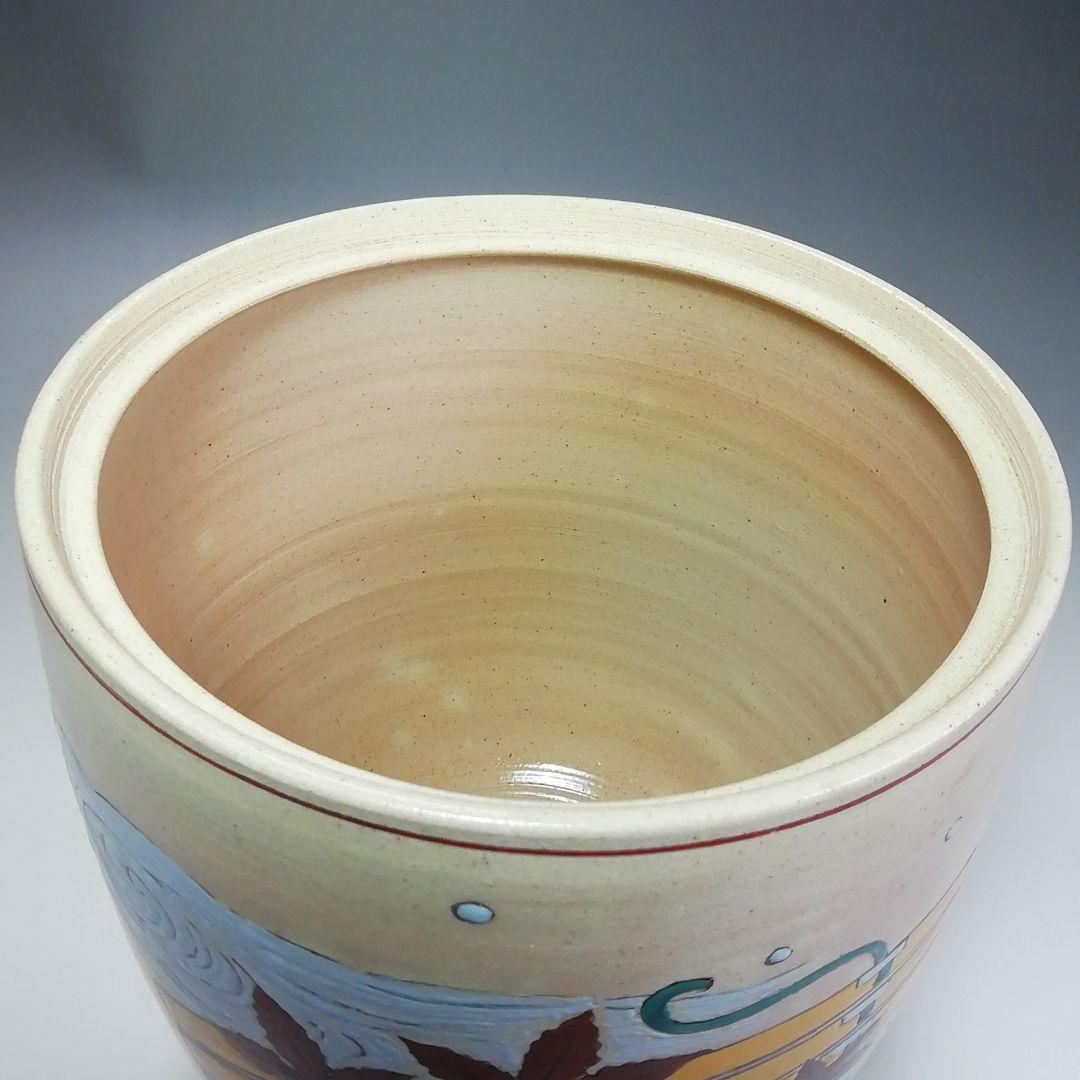 S421 水指 『色絵 雲錦花筏水指』『松古窯 佐久間芳山作』