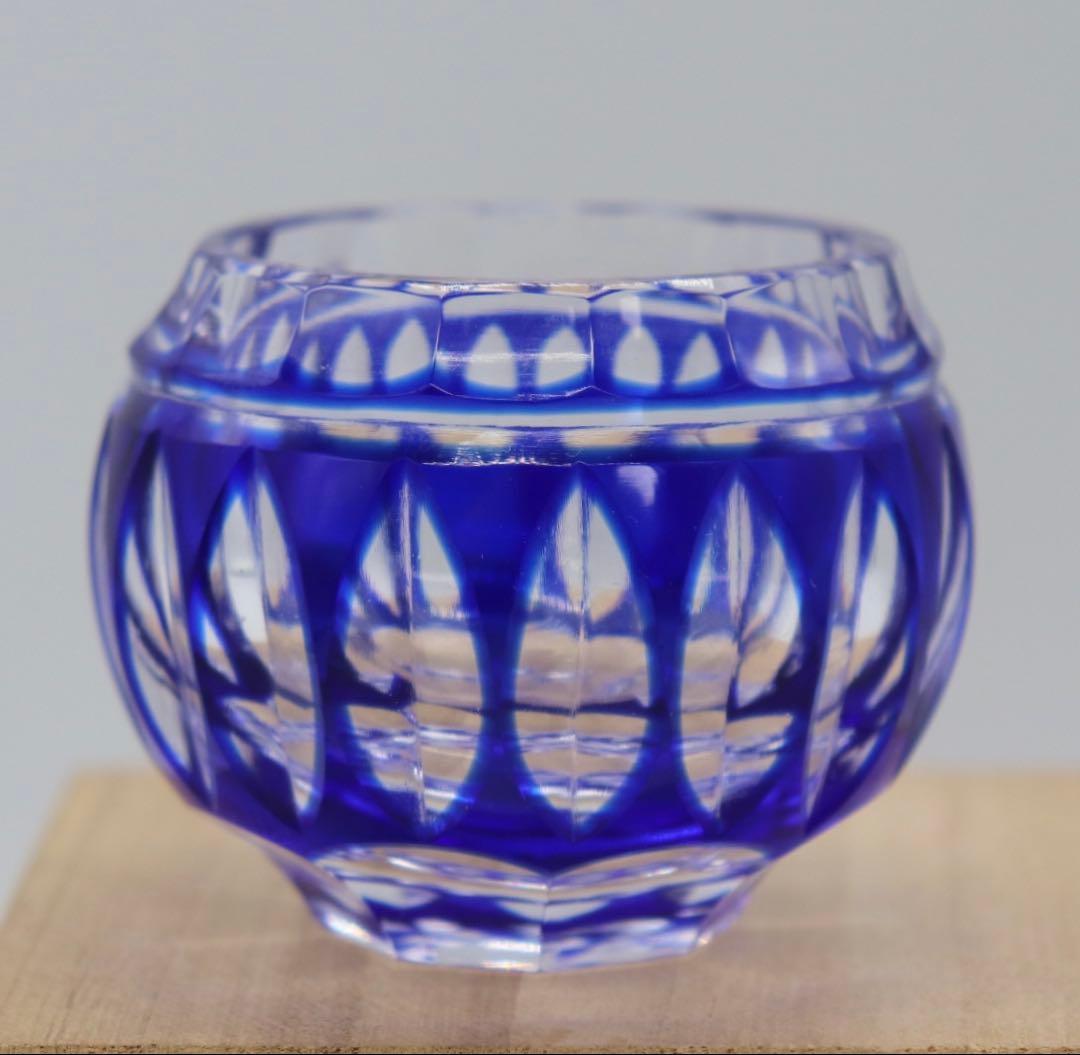 未使用 薩摩切子ガラス 藍 共箱 送料込み250525 - メルカリ