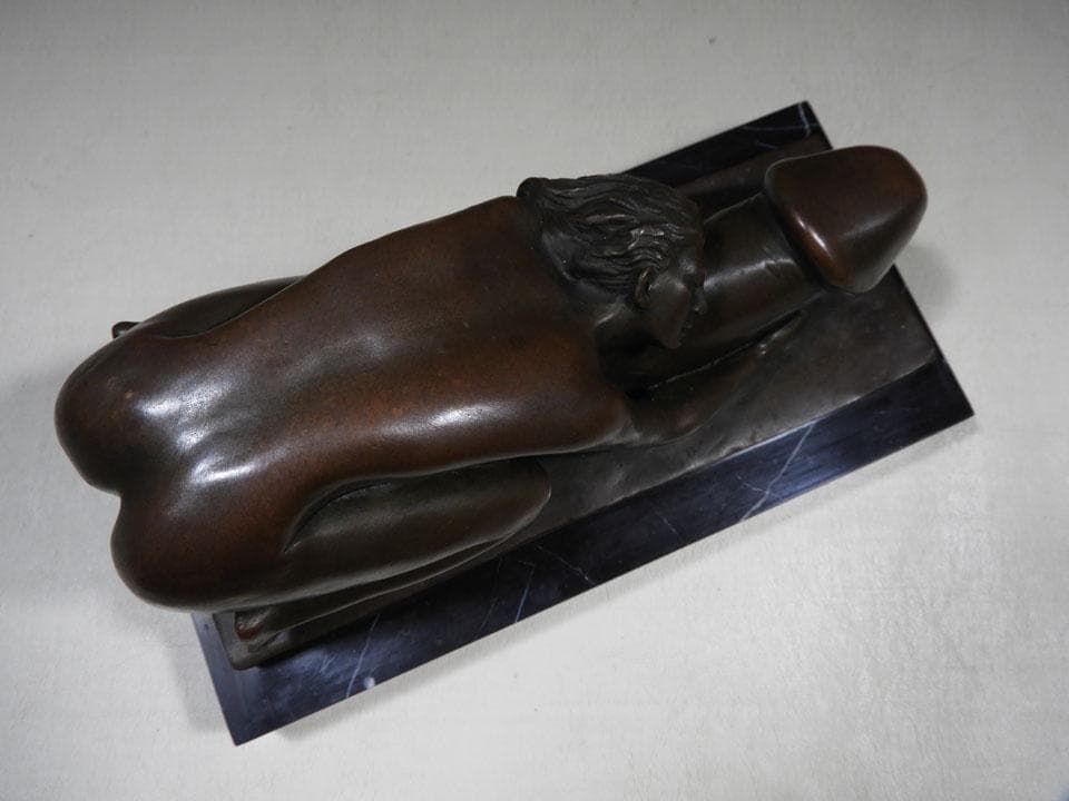 ○J.Mavchi 絶版作ブロンズ 大理石 銅像 男根 写実像 縁起物 春画