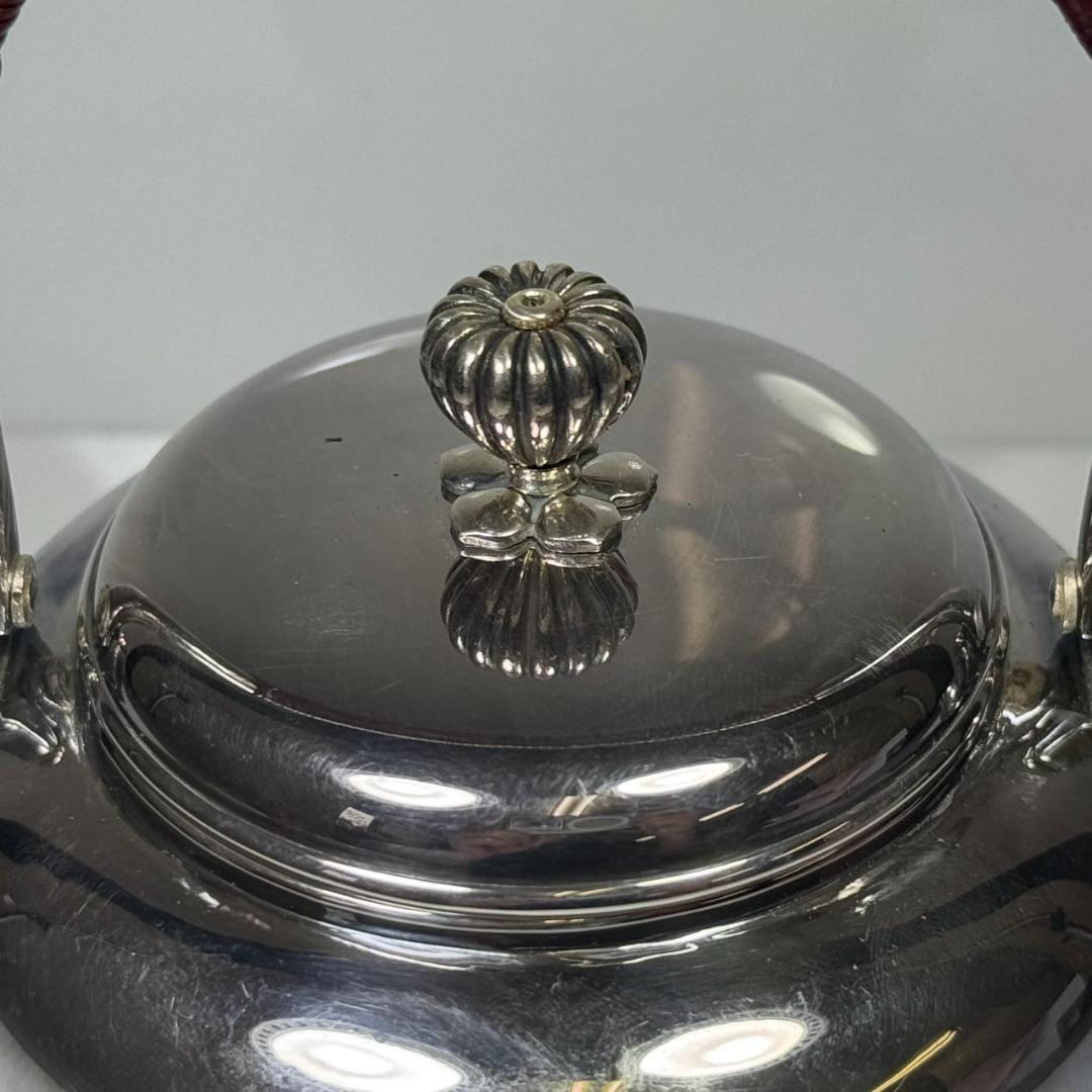 純銀製 急須 菊摘 銀瓶 煎茶道具 湯沸 純銀保証