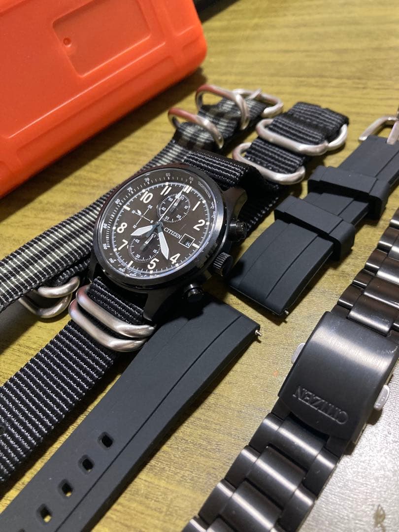 CITIZEN エコドライブ腕時計 ブラックミリタリー