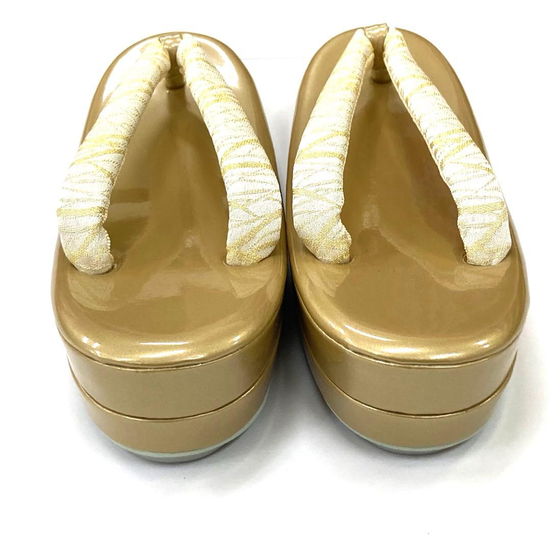 ☆新品未使用☆礼装用佐賀錦ゴールド系草履バッグセット　フリーサイズ