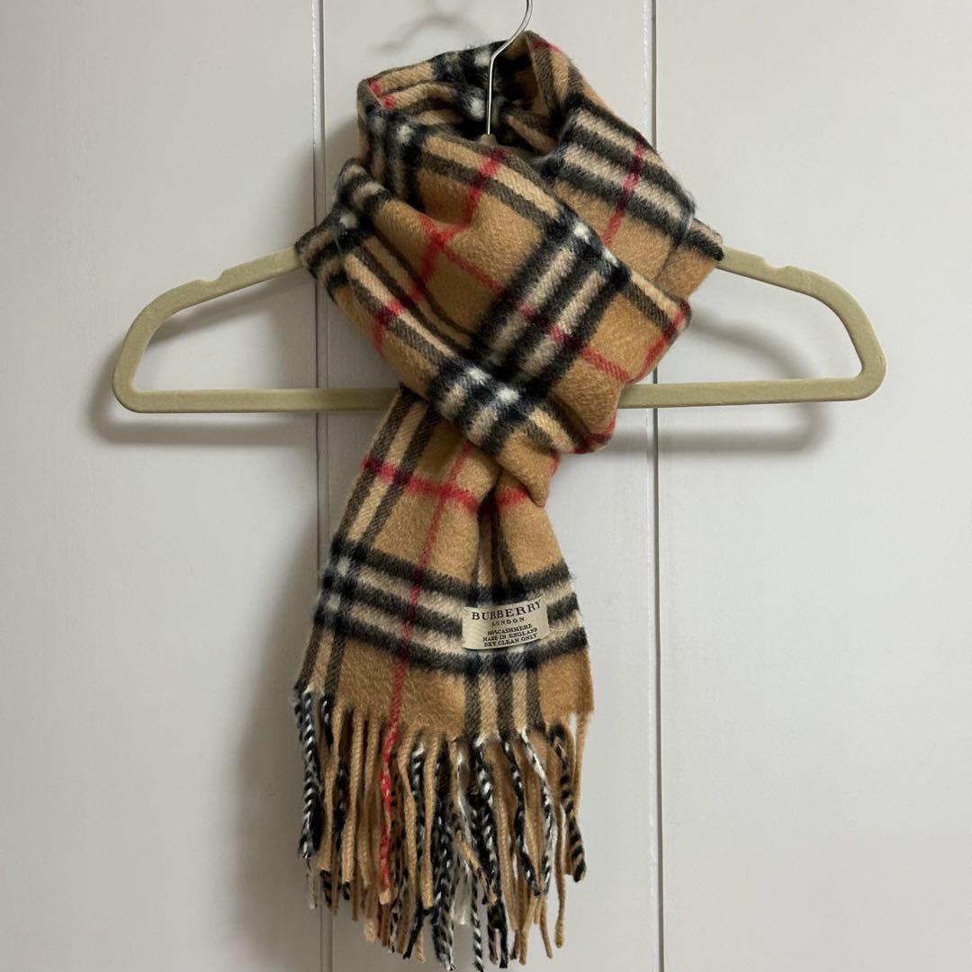 BURBERRY バーバリー カシミヤ マフラー ストール チェック ベージュ