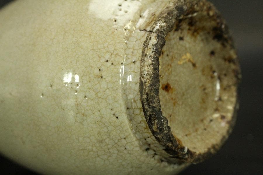 骨董 李朝 白磁 瓶 時代物(A445)