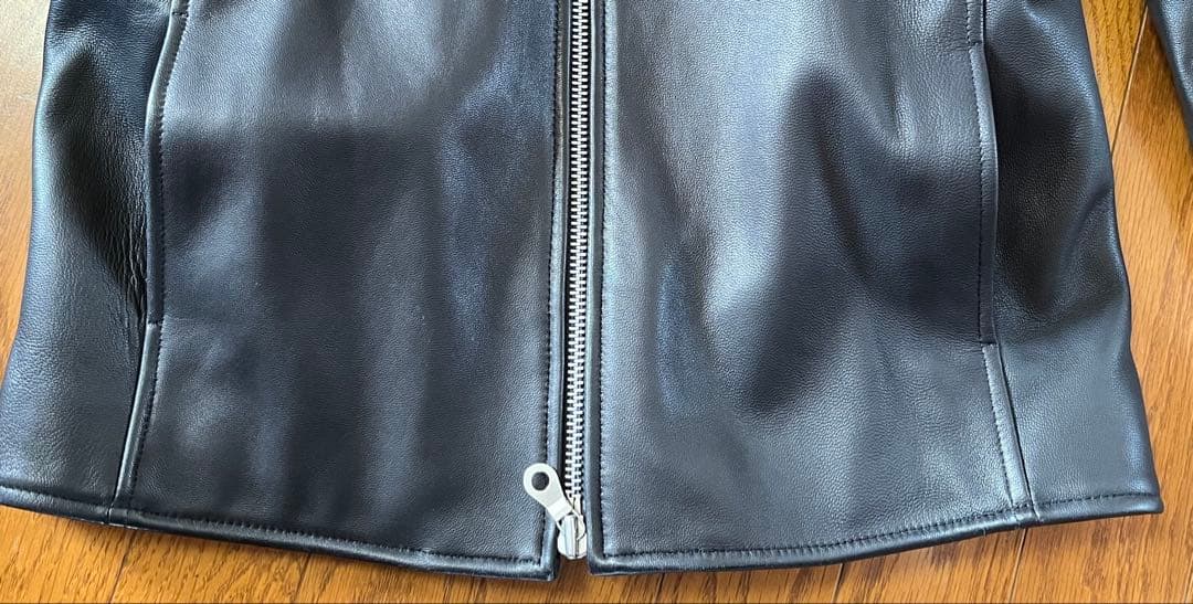 ◇shipsシップス 本革ラムレザージャケット シングル黒L アローズ