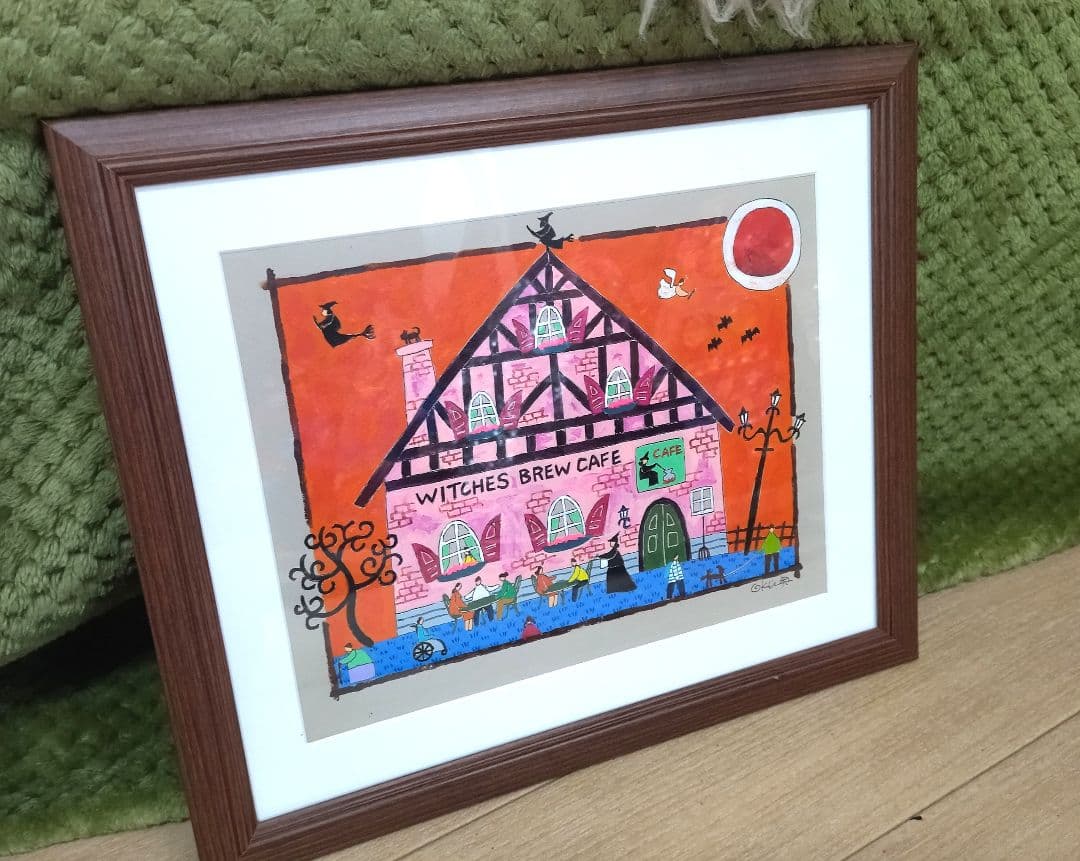 奥村ユズル　水彩画原画　魔女カフェ