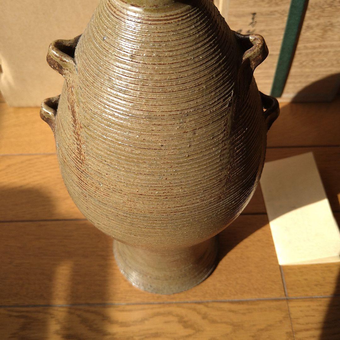 【逸品】花入　耳付糸目　古曽部焼