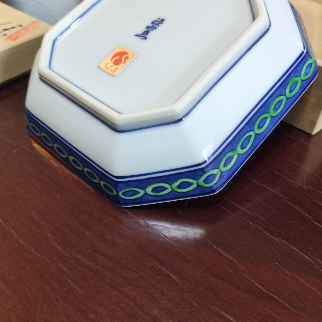 希少品【源右衛門窯・古伊万里】赤絵花鳥文角皿 （1枚） 希少品【源右衛門