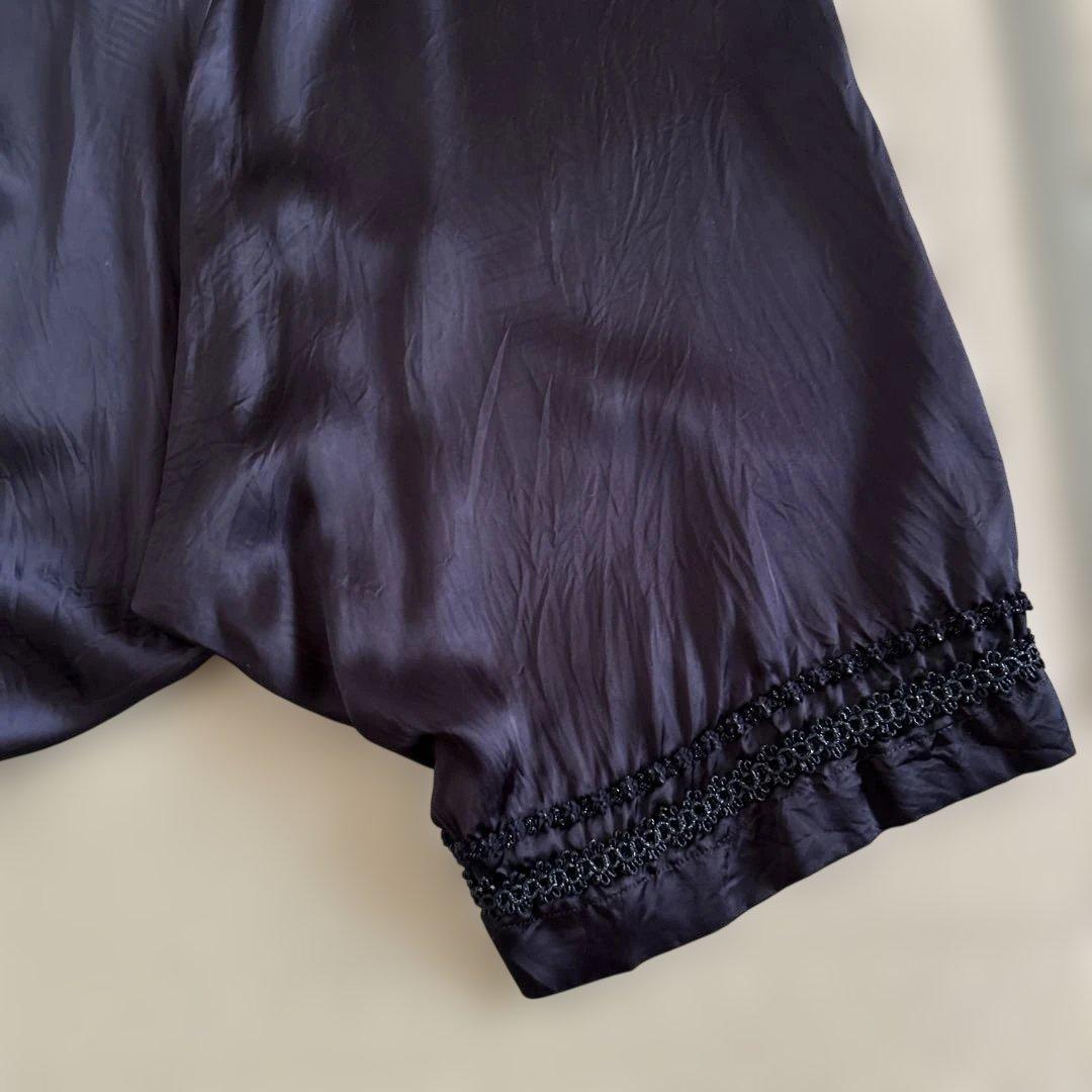 【コム デ ギャルソン】黒サテン サルエルパンMサイズ　レディース