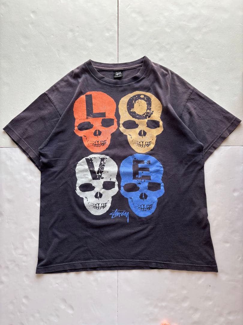 old stussy 90s 00s love hate バンドT スカル