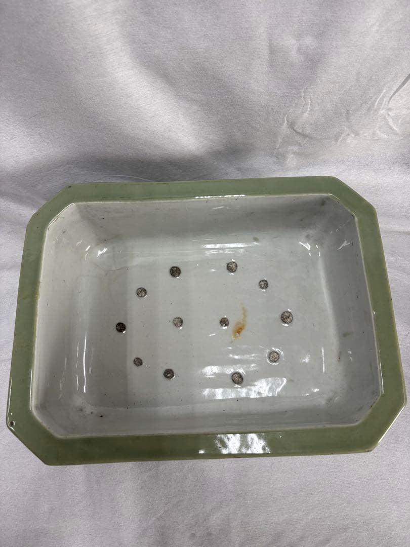 水盤　青磁　盆栽鉢　陶磁器　工芸品