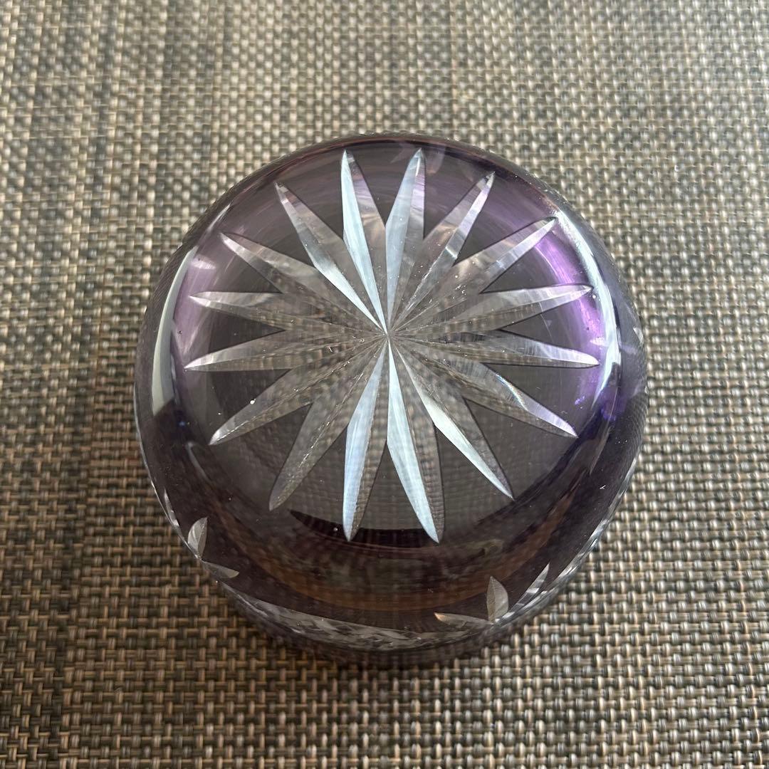 新品未使用】江戸切子 小鉢 食器 紫 大友精三 作家 東京都伝統工芸