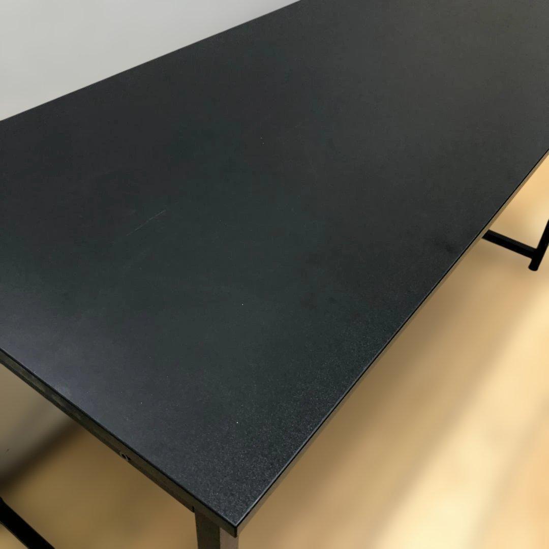 送料無料　シンプルデスク 幅140cm ブラック ワークデスク　250723-8
