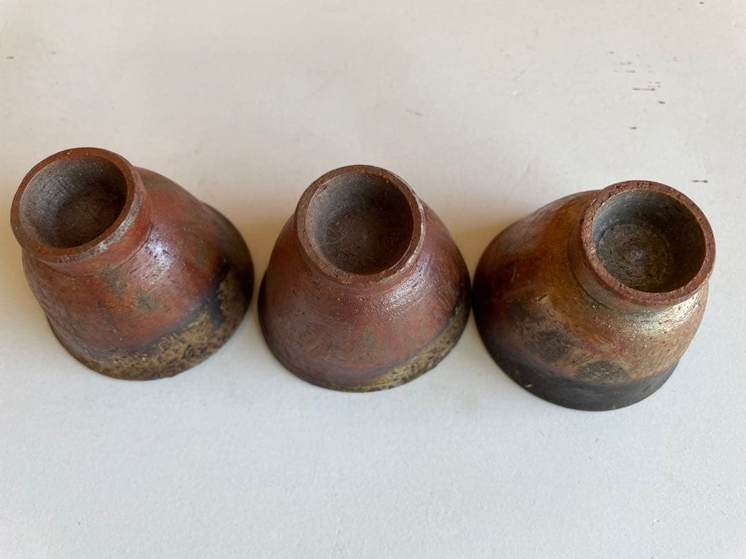 備前焼　３個セット　ぐい呑み　盃　酒器　徳利　食器　器