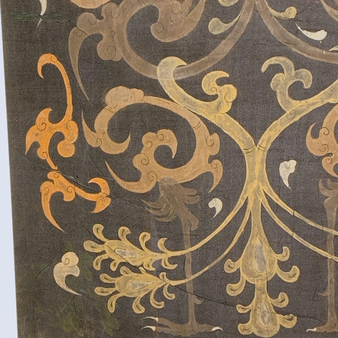 鳳凰　絹　シルク　祖国　漢代　双鳳文　双鳳紋　絵画　中国　骨董品　アンティーク