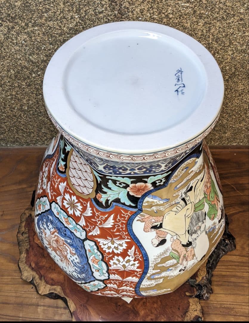 有田焼 - 未使用 有田焼 沈香壺 色絵 神右衛門作 七福神 特大八角三段