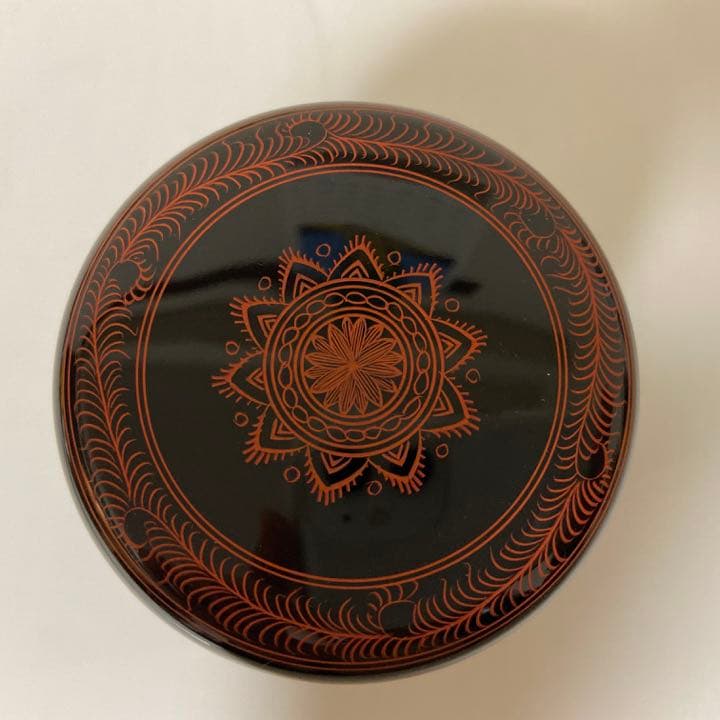 茶道具 キンマ中棗 棗 蒟醤 朱きんま 中棗 漆 築良 キンマ彫