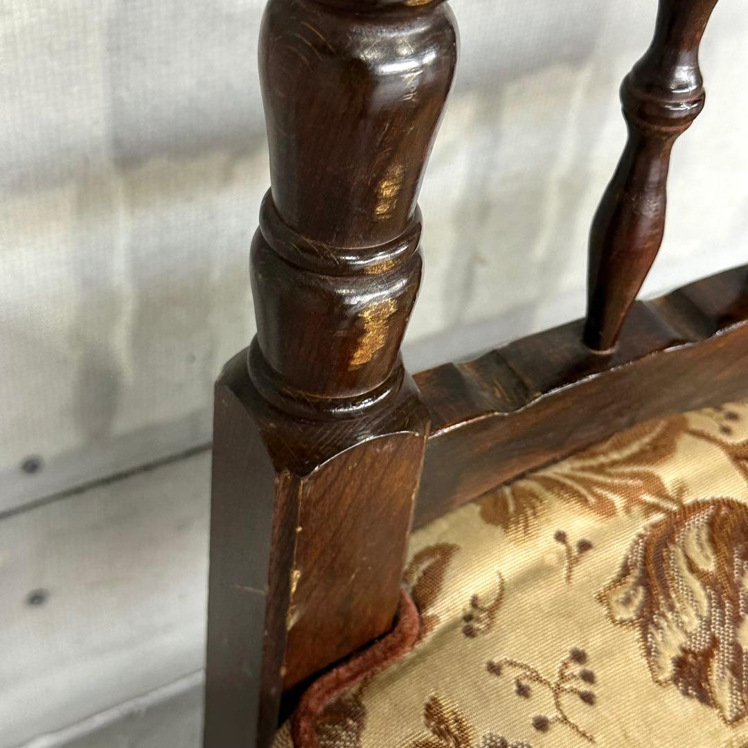 ✦80s✦昭和レトロ ゴブラン織 ヴィンテージ スピンドルチェア 木製 古