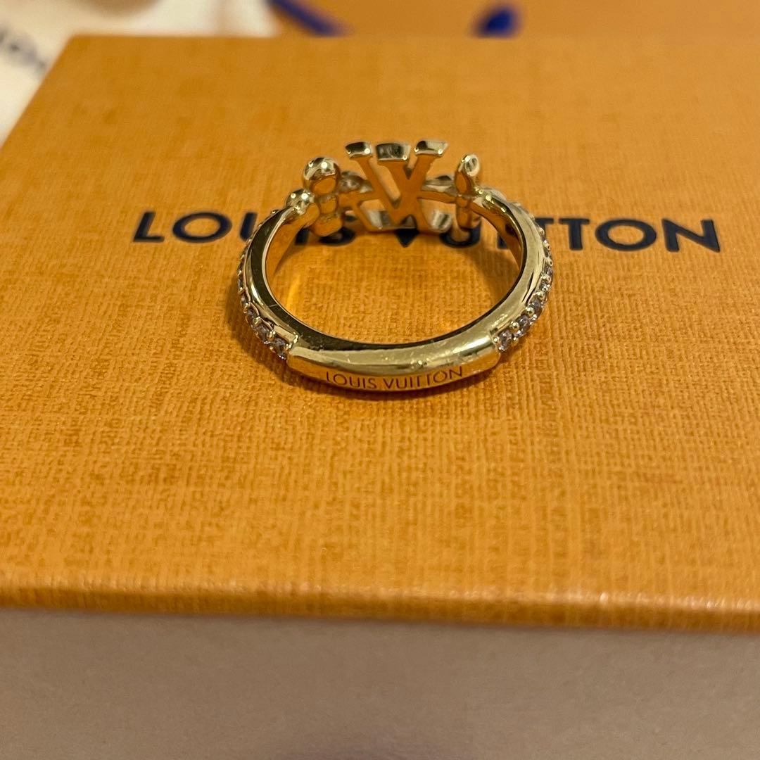 美品　ルイヴィトン リング LVアイコニック M ラインストーン　ゴールド
